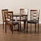 Baxton Studio Alicia Modern and Contemporary Grey Fabric and Walnut Brown Finished Wood 5-Piece Dining Set 174-9883-10897-Zoro - alternate 7